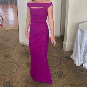 Chiara Boni La Petite Robe Melania Off The Shoulder Cut Out Gown